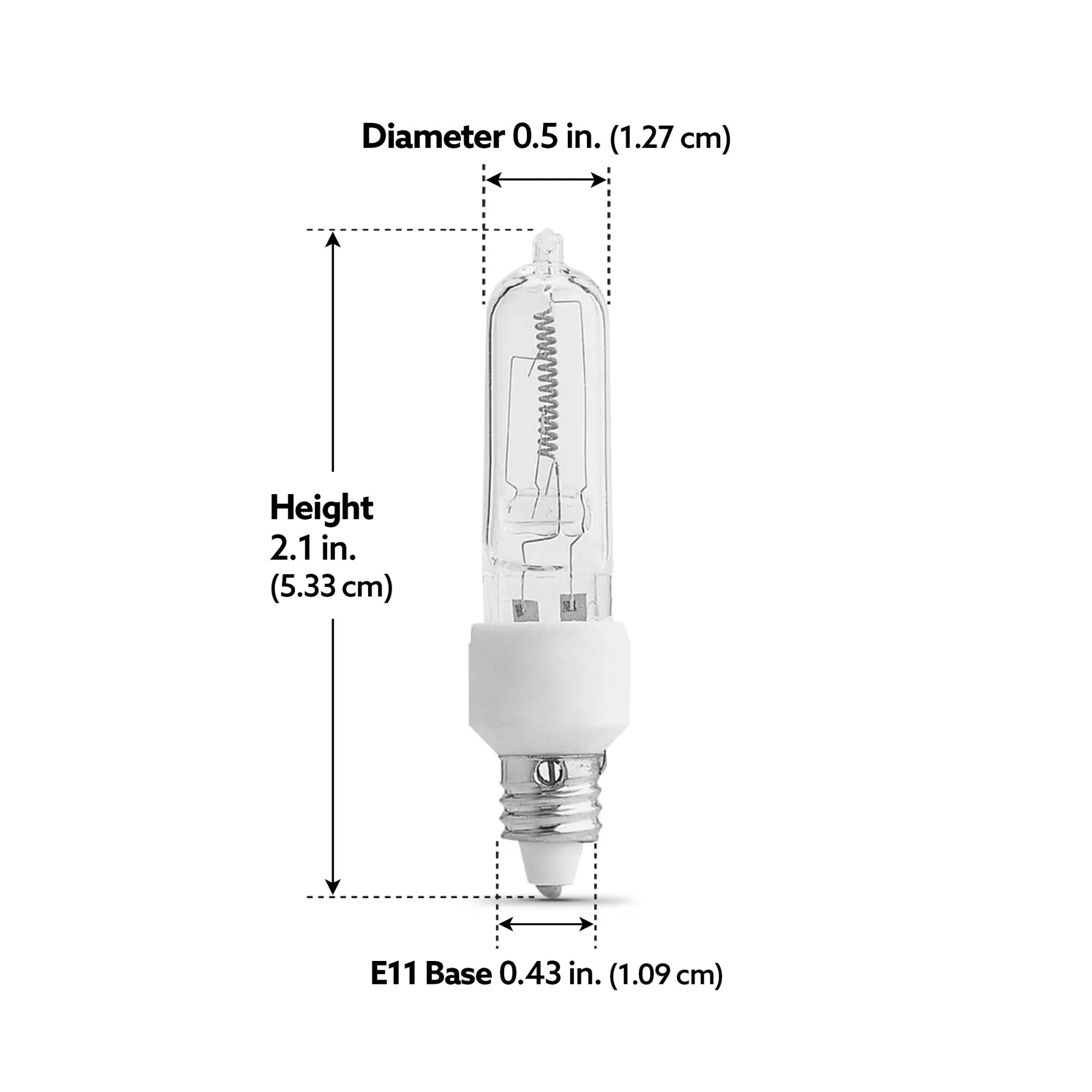 100W Warm White (3000K) Mini Candelabra E11 Base (T4 Replacement) Halogen Light Bulb