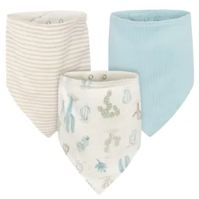 3-Pack Baby Boys Desert Cactus Bandana Bibs