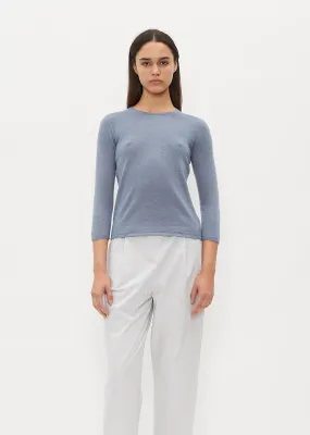 3/4 Sleeve Cashmere Silk T-Shirt — Sky