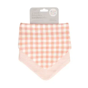 All 4 Ella Bandana Bibs 2 Pack - Gingham Strawberry