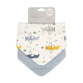 All 4 Ella Bandana Bibs 2 Pack - Planes