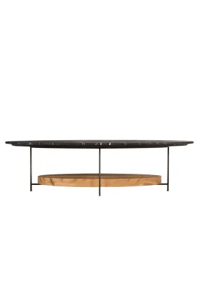 Black Marble Oval Coffee Table | Andrew Martin Olivia