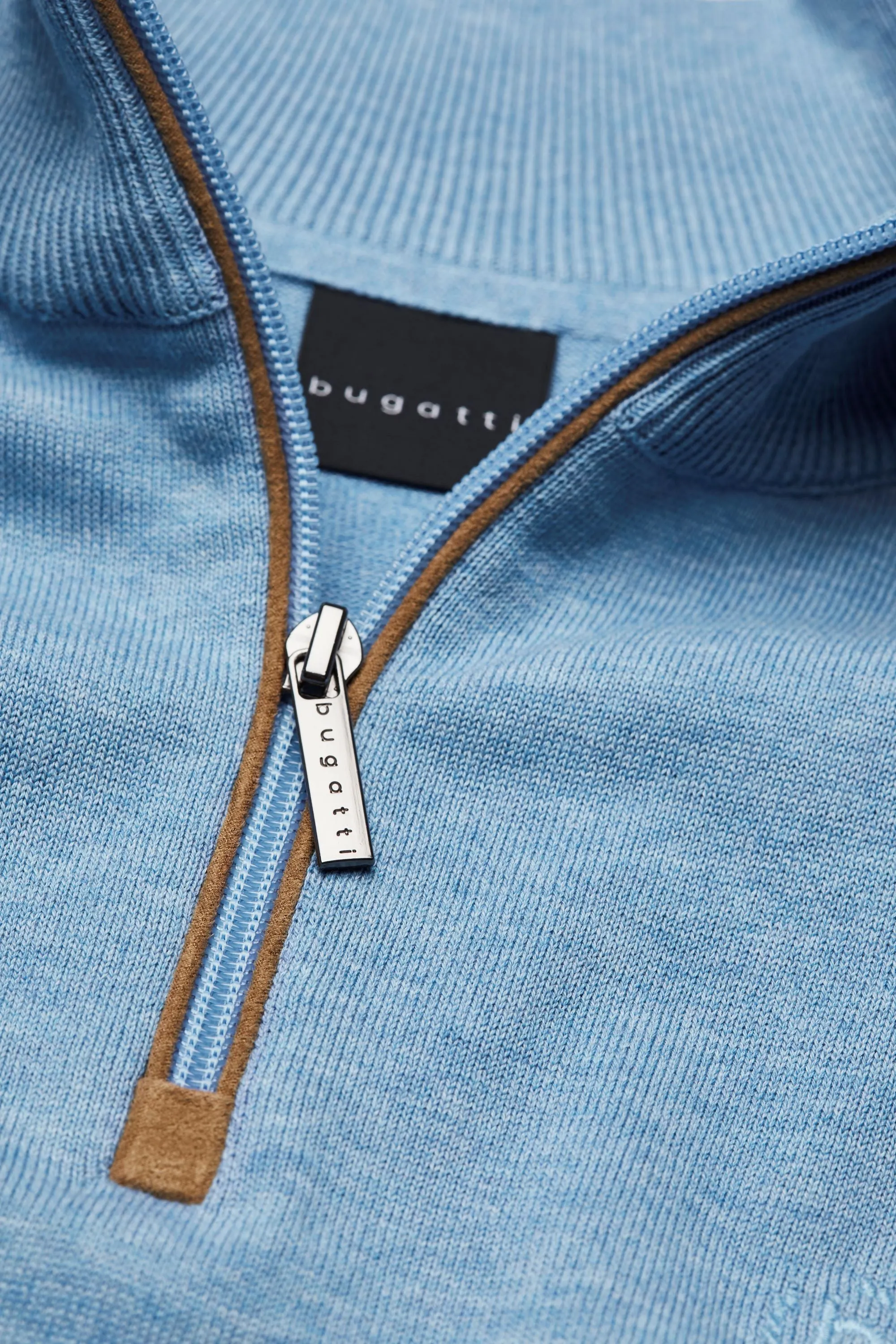 Bugatti 1/4 Zip Sweater, Sky Blue