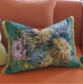 Designers Guild Fleurs D Artistes Velours Vintage Green Decorative Pillow