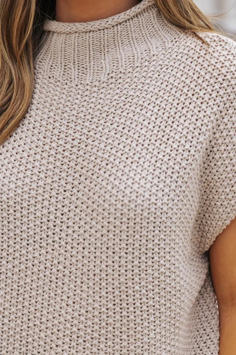 Everyday Classic Mock Neck Sweater - Mocha