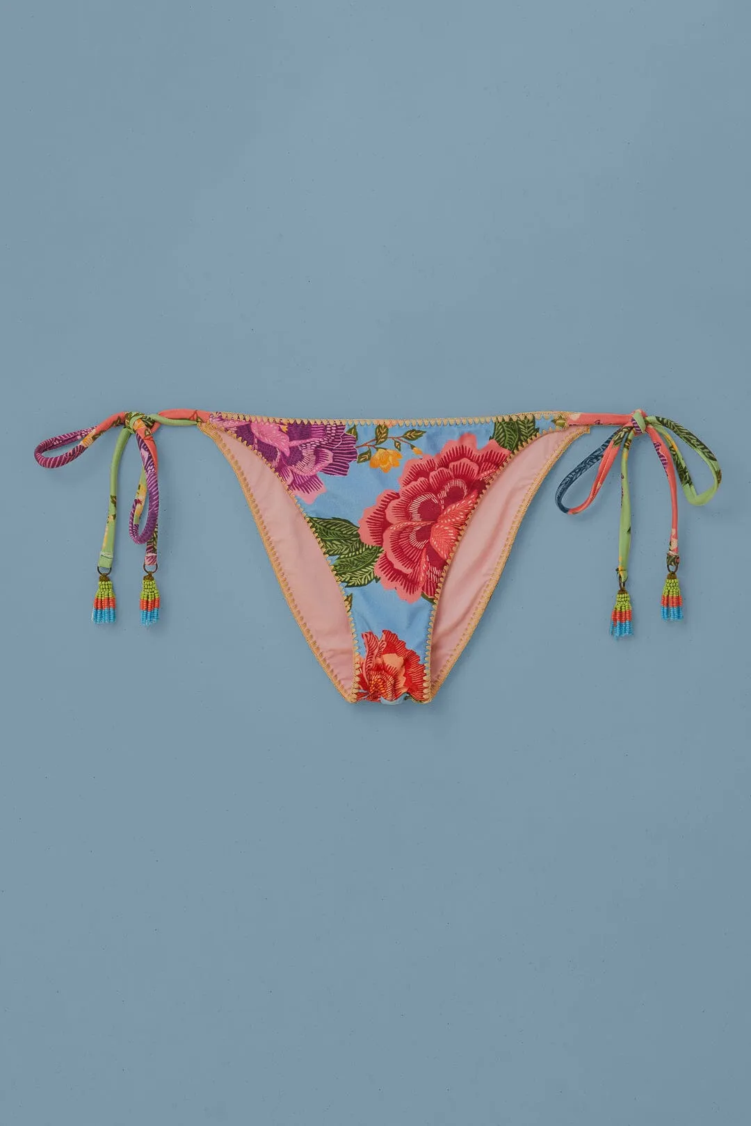 Flower Scarves Side Tie Bikini Bottom