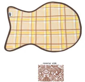 Freckled Sage Oilcloth Reversible Cat Mat in Plaid Yellow and Brown