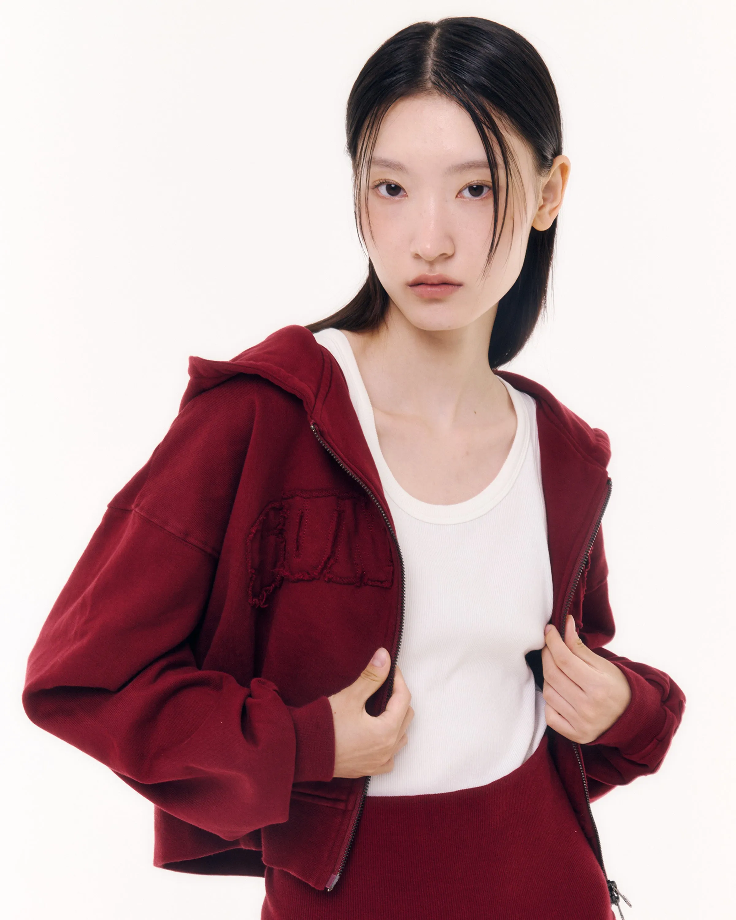 GOCHUJANG CROPPED APPLIQUE LOGO ZIP UP