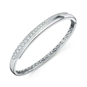 Hearts On Fire VELA Crossover Bangle in 18K White Gold