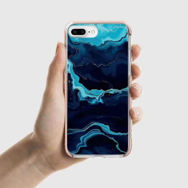 iPhone Case - Navy Blue Marble