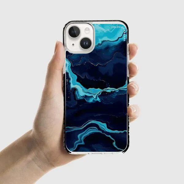 iPhone Case - Navy Blue Marble