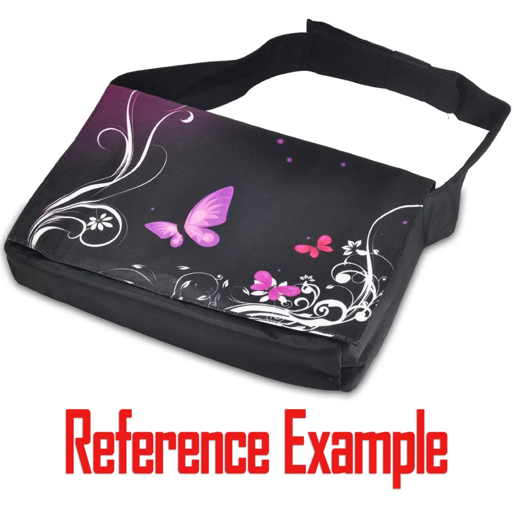 Laptop Padded Compartment Shoulder Messenger Bag Carrying Case & Matching Skin & Mouse Pad – Girl with White Rose