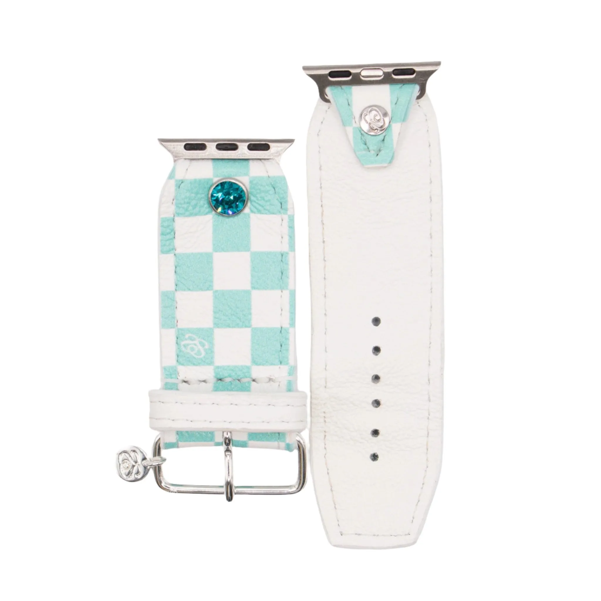 Limited Edition - Audrey Mini Checks on White Calfskin Watchband