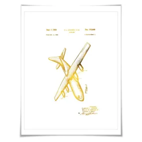 Lockheed C-130 Hercules Airplane Patent Gold Foil Art Print. 7 Foil Colours. Aviation Poster.