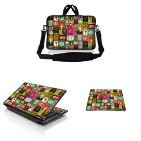 Notebook / Netbook Sleeve Carrying Case w/ Handle & Adjustable Shoulder Strap & Matching Skin & Mouse Pad – Symbols