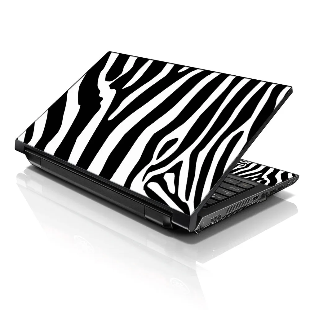 Notebook / Netbook Sleeve Carrying Case w/ Handle & Adjustable Shoulder Strap & Matching Skin & Mouse Pad – Zebra Print