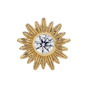 "Artesia" Threaded End in Yellow Gold with Bezel-Set Brilliant-Cut Gem