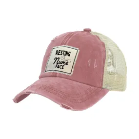 Resting Nurse Face Vintage Distressed Trucker Adult Hat