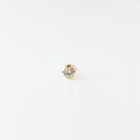 Sapphire Bezel Set Stud Earring