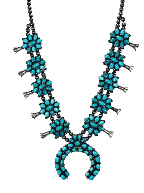 Sleeping Beauty Turquoise Squash Blossom Necklace | Pete Johnson