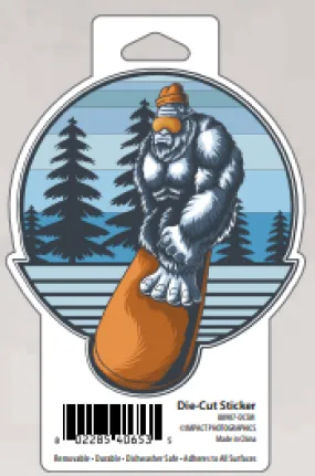 Souvenir Sticker Bigfoot Wilderness Snow Boarder