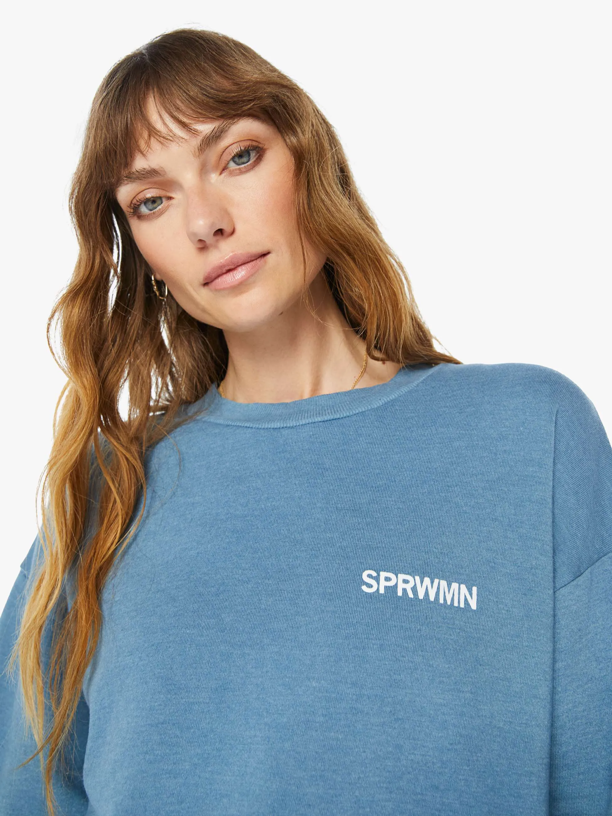 SPRWMN Tiny Logo Sweatshirt - Chambray Blue