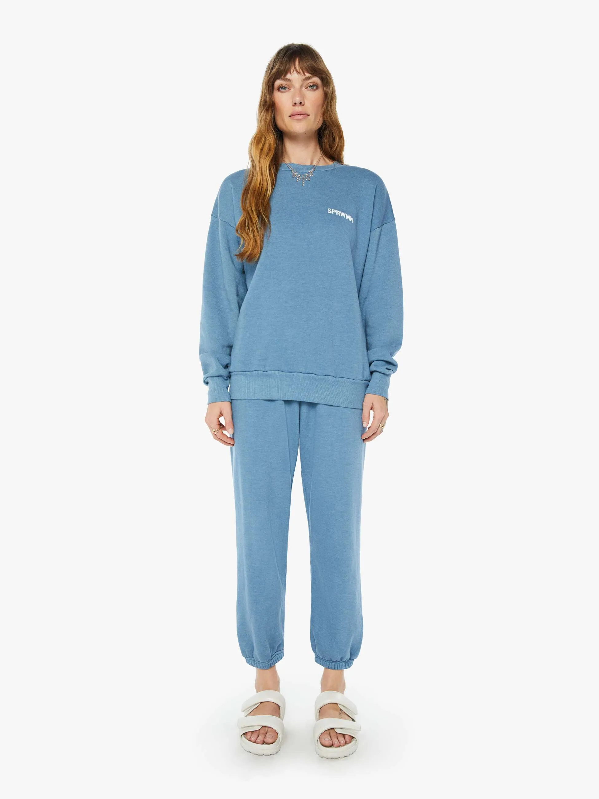 SPRWMN Tiny Logo Sweatshirt - Chambray Blue