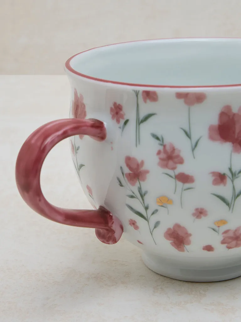 Westside Home Dusty Pink Floral Design Mug