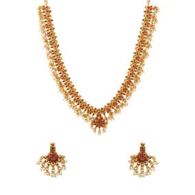 Yellow Chimes Jewellery Set for Women and Girls Gold Plated Bridal Jewellery Set for Wedding | Moti Beads Bridal Jewellery Set | Birthday Gift for girls and women Anniversary Gift for Wife